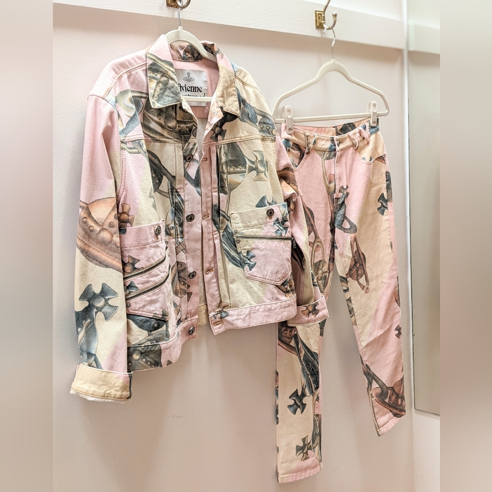 Vivienne Westwood Orb Chain Denim Jacket + Jeans Set